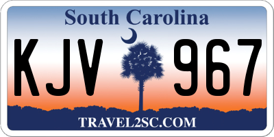 SC license plate KJV967