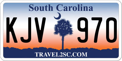 SC license plate KJV970