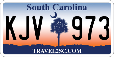 SC license plate KJV973