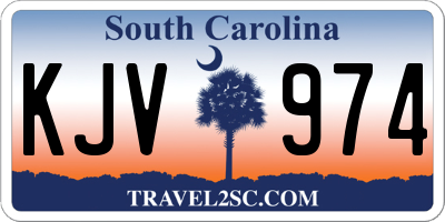 SC license plate KJV974