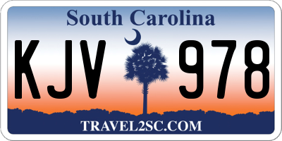 SC license plate KJV978