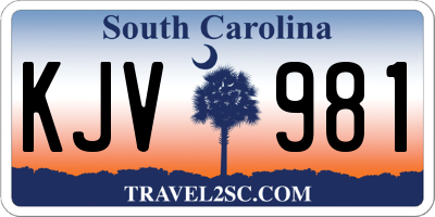 SC license plate KJV981
