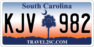SC license plate KJV982
