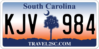 SC license plate KJV984