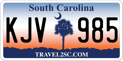 SC license plate KJV985