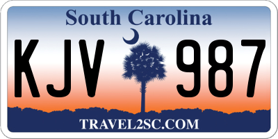 SC license plate KJV987