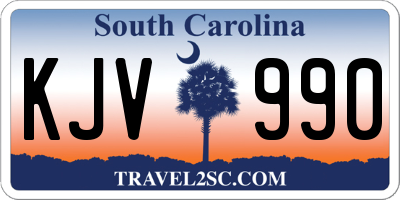 SC license plate KJV990