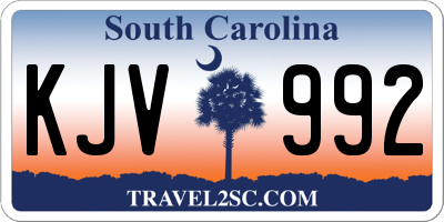 SC license plate KJV992