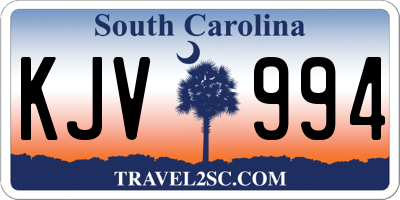 SC license plate KJV994