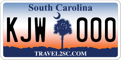 SC license plate KJW000