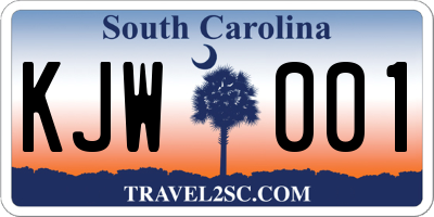 SC license plate KJW001