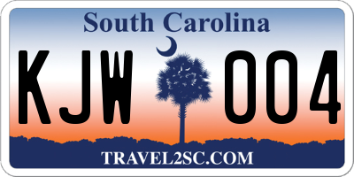 SC license plate KJW004