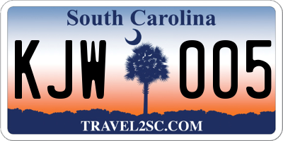 SC license plate KJW005