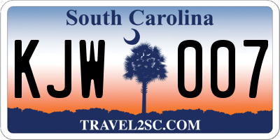 SC license plate KJW007