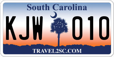 SC license plate KJW010