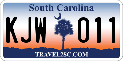 SC license plate KJW011