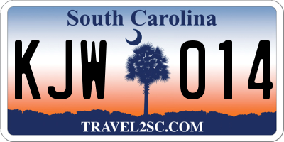 SC license plate KJW014
