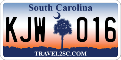 SC license plate KJW016