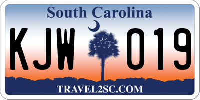 SC license plate KJW019