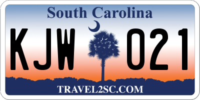 SC license plate KJW021
