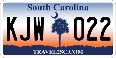 SC license plate KJW022