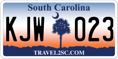 SC license plate KJW023