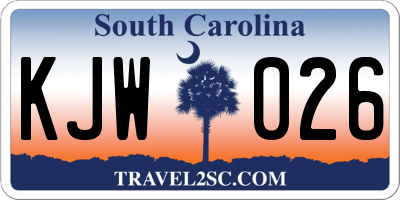 SC license plate KJW026