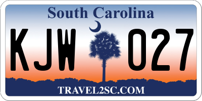 SC license plate KJW027