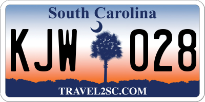 SC license plate KJW028