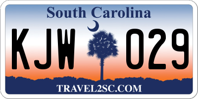 SC license plate KJW029