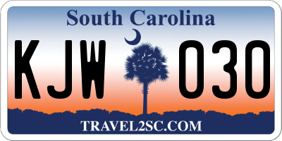 SC license plate KJW030