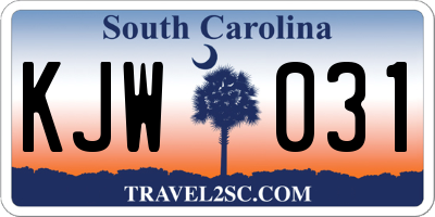 SC license plate KJW031