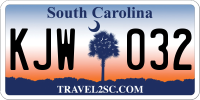 SC license plate KJW032
