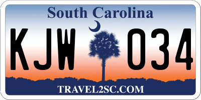 SC license plate KJW034