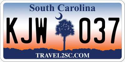 SC license plate KJW037