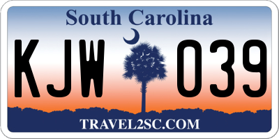 SC license plate KJW039