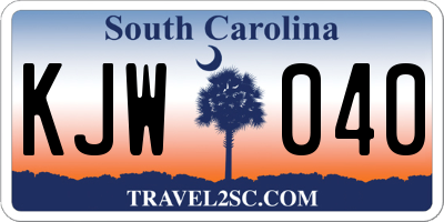 SC license plate KJW040