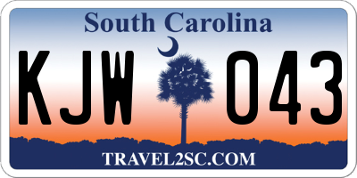 SC license plate KJW043