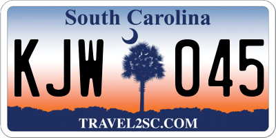 SC license plate KJW045