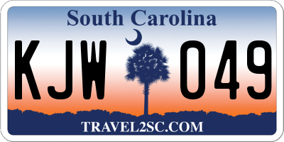 SC license plate KJW049