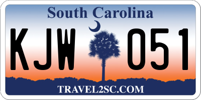 SC license plate KJW051