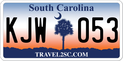 SC license plate KJW053