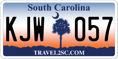 SC license plate KJW057