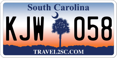SC license plate KJW058