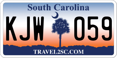 SC license plate KJW059