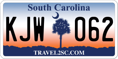 SC license plate KJW062