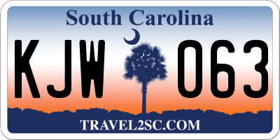 SC license plate KJW063
