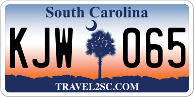 SC license plate KJW065