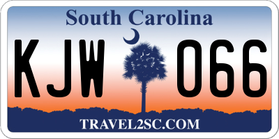 SC license plate KJW066