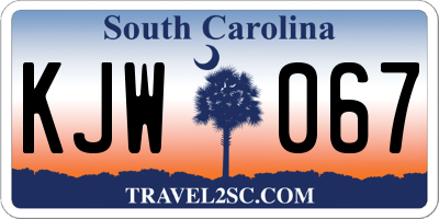SC license plate KJW067